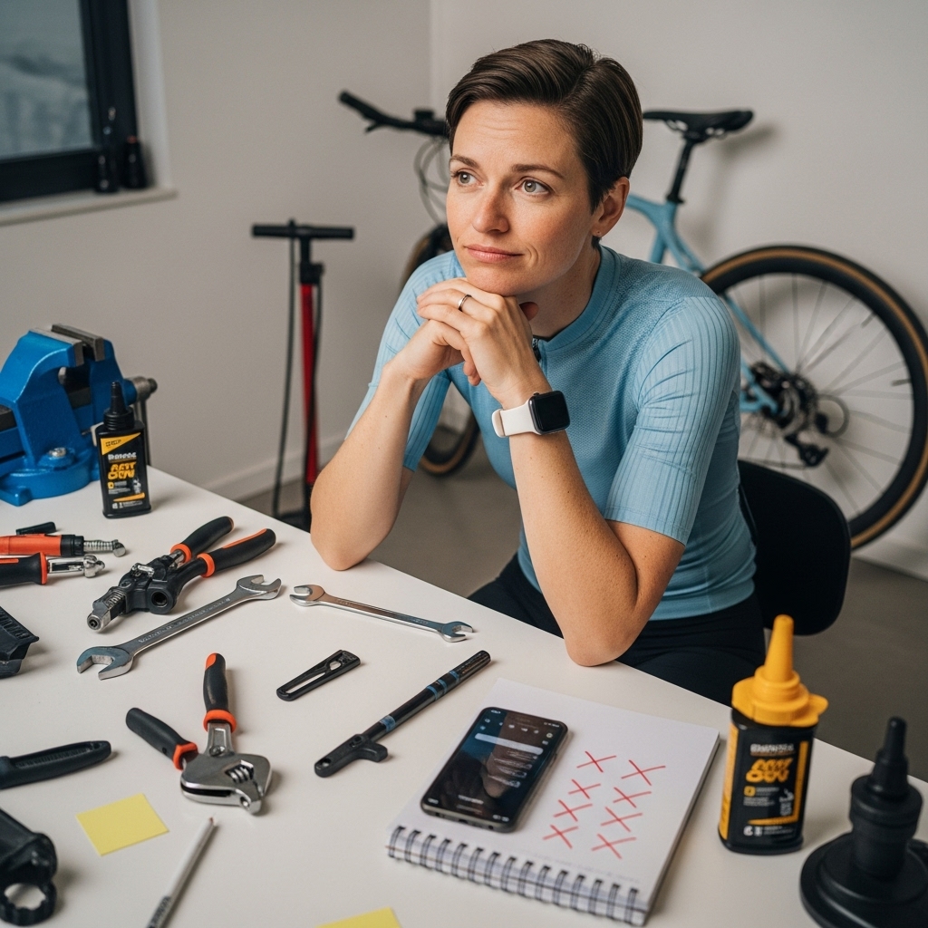 Cyclist struggling with maintenance tracking